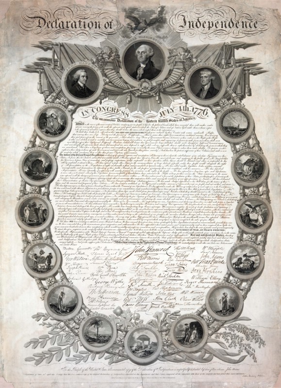 Facsimile of the original draft of the Declaration of Independence