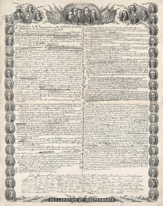 Facsimile of the original draft of the Declaration of Independence