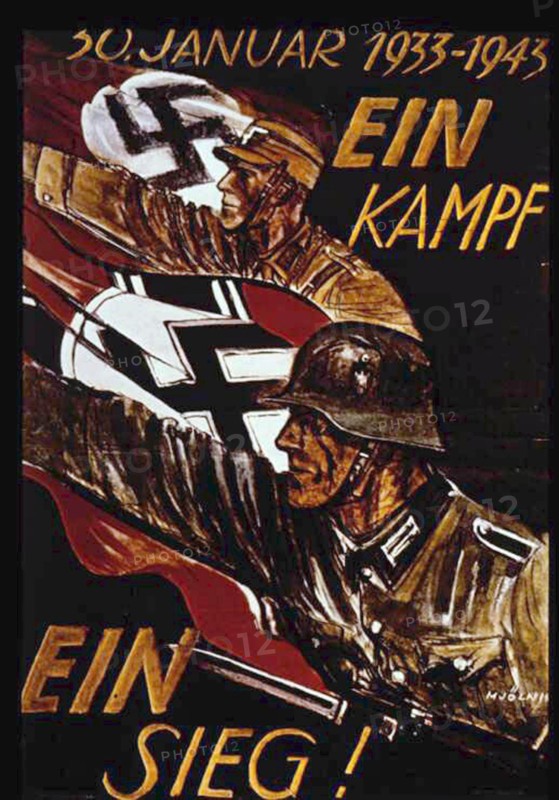 German poster marking 10th anniversary of Nazi siezure of power