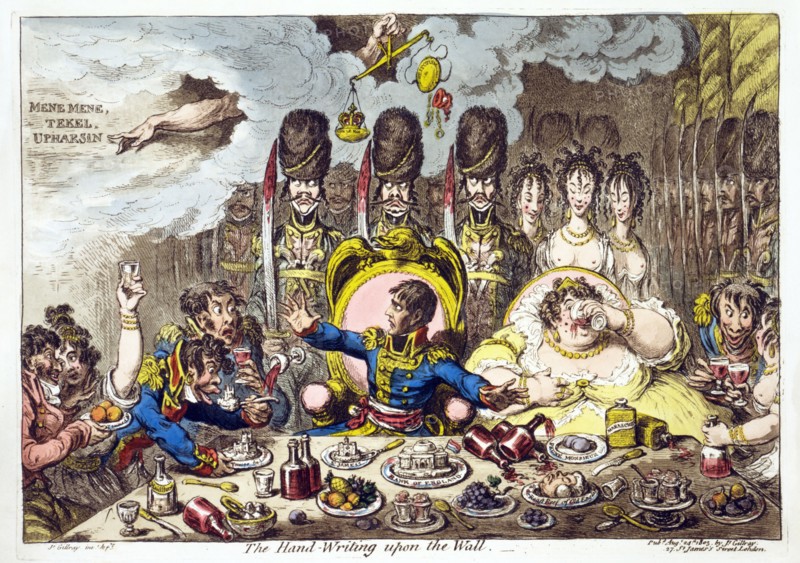 Gillray, The Hand-Writing upon the Wall