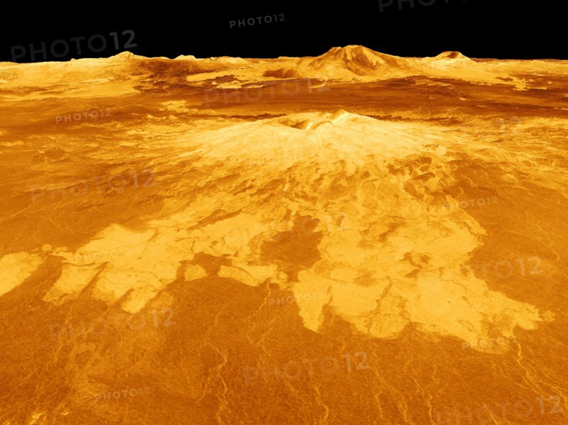 Computer-generated view of surface of the planet Venus
