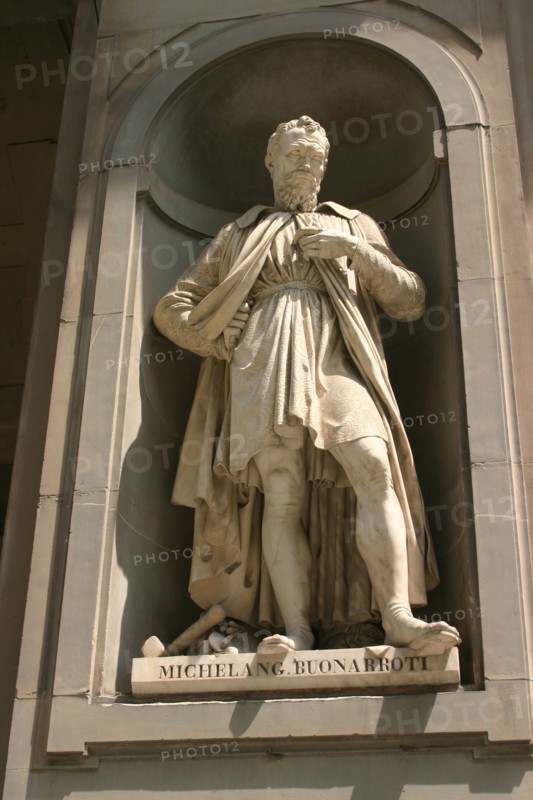 Statue of Michelangelo from the exterior of the Uffizi Palace