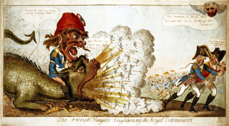 Cruikshank, The French Bugabo Frightening the Royal Commanders