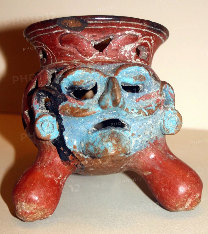Aztec tripod incense burner