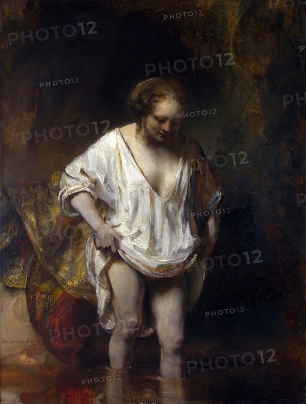Rembrandt, A Woman Bathing in a  Stream