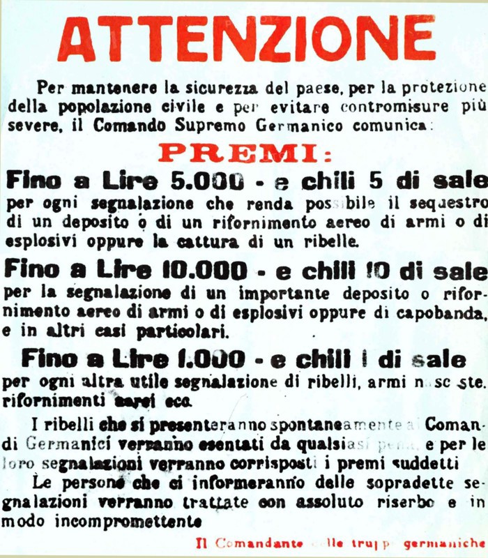 Manifesto propaganda of the German Command Officers in Italy