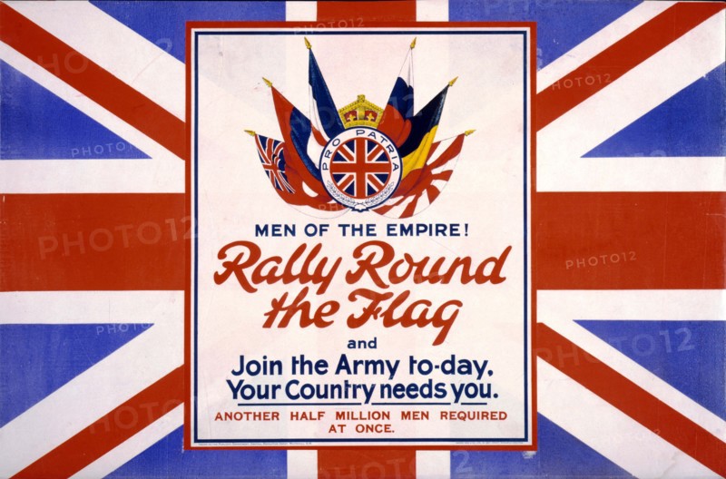 Men of the empire! Rally round the flag and join the army to-day, your country needs you