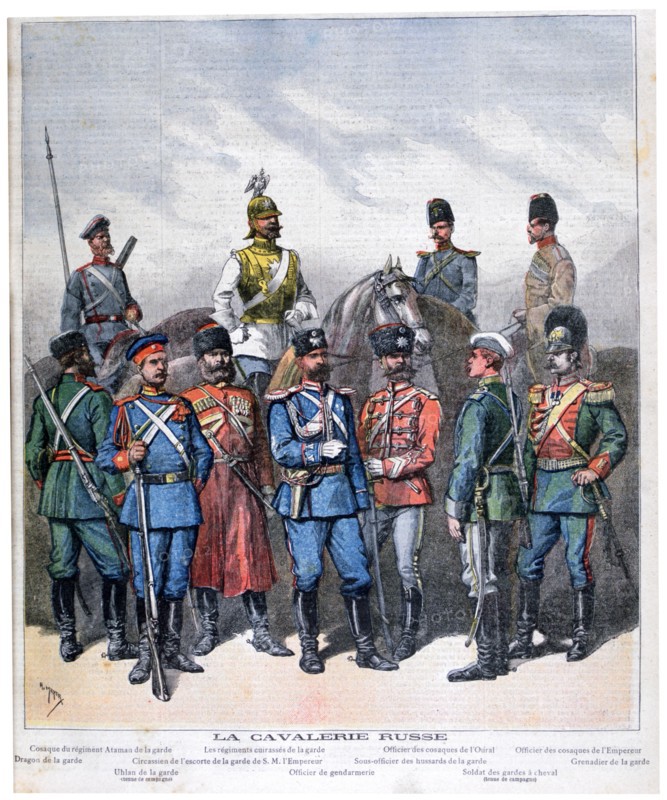 Russian cavalry from the lowest to the highest ranks