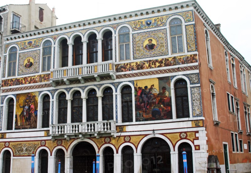 Facade of a sixteenth century Pallazio on the Grand Canal in Venice