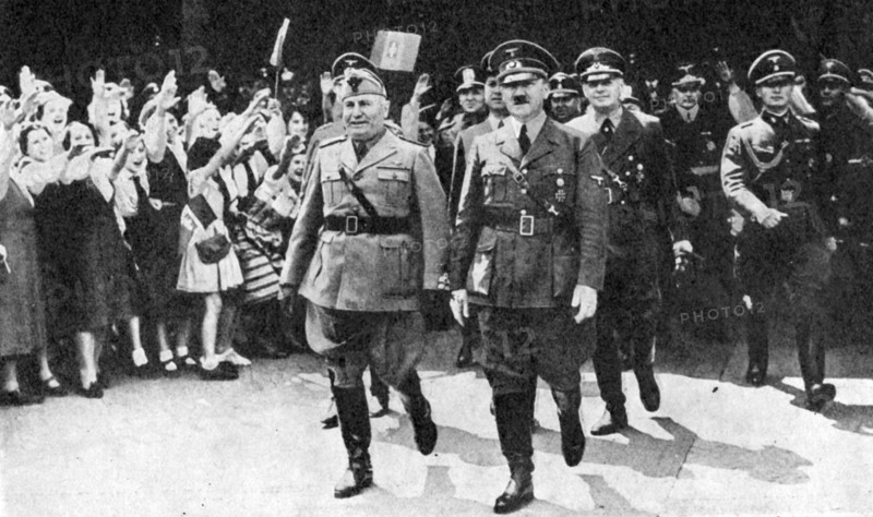 Adoph Hitler and Benito Mussolini in Munich