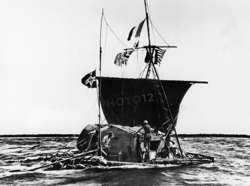 Thor Heyerdahl crossing the Pacific Ocean, 1947