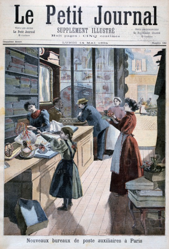 A Paris sub-post office in a milliner's shop
