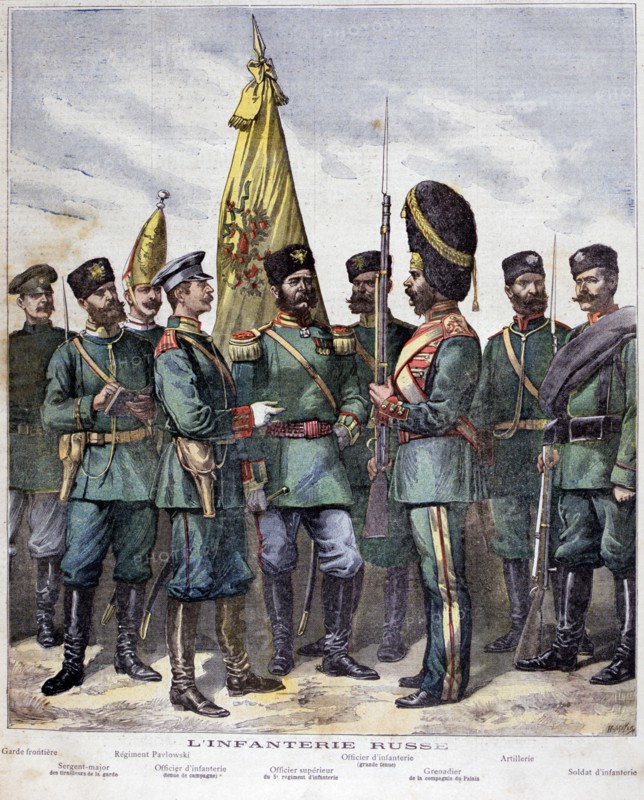 Ranks of the Russian Infantry from  Frontier Guard