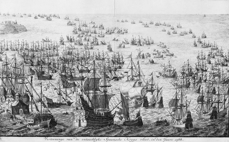 The mighty display of the Spanish armada in 1588