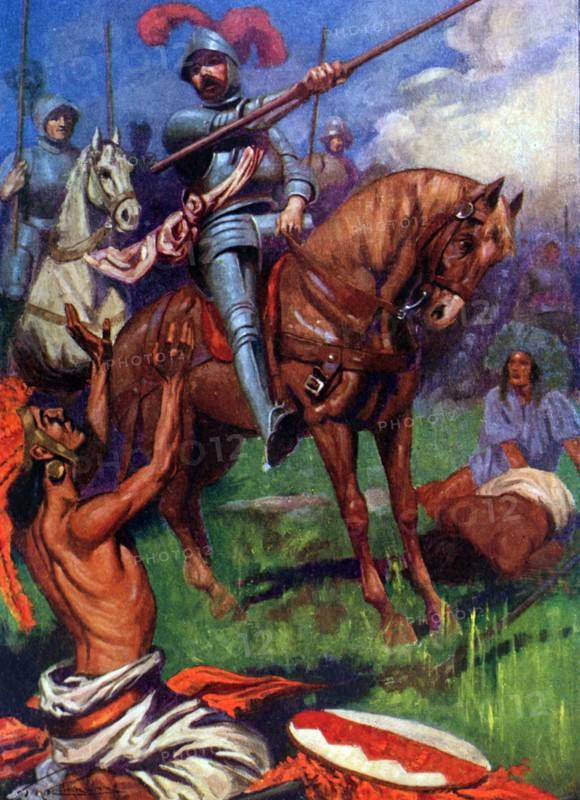 Cortez addresses his soldiers