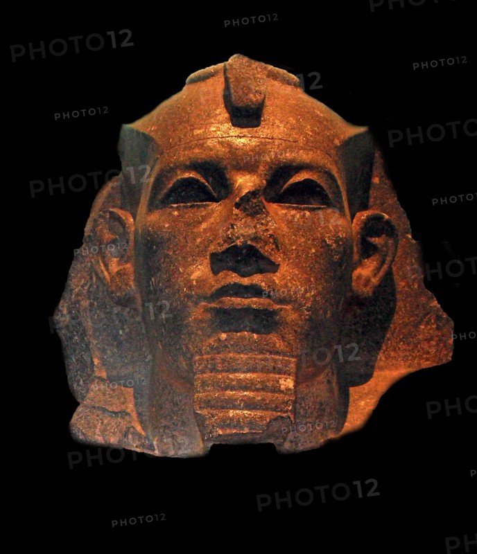 Granite head of Egyptian Pharoah Amenemhat III