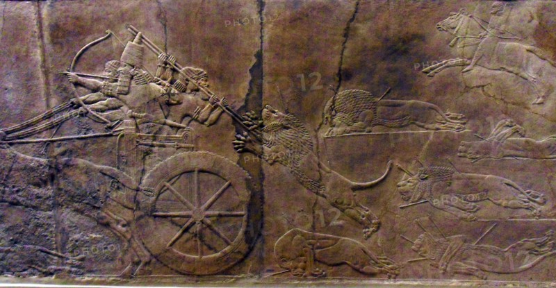 royal lion hunt Assyrian