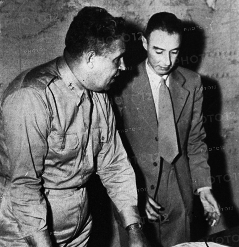 J. Robert Oppenheimer with General Leslie Groves