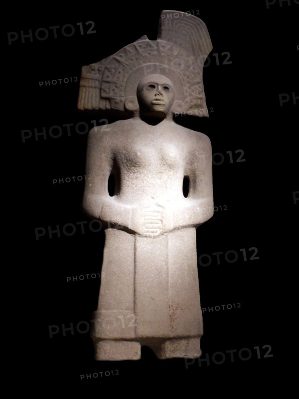 Huaxtec stone sculpture of a female deity Tlazoltl