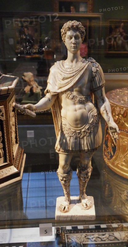 Ivory figurine depicting a man in armour