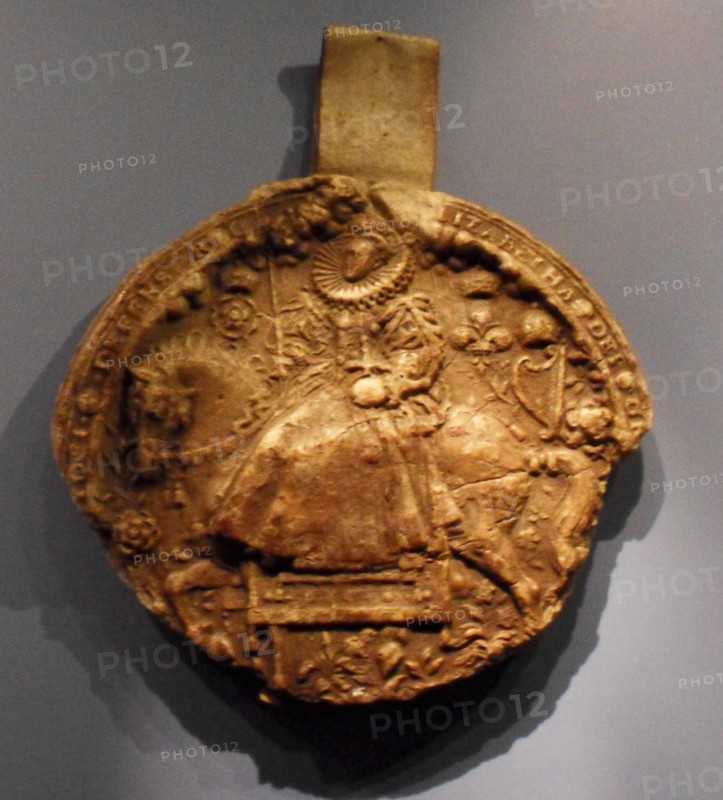 Wax cast of the Great seal of Queen Elizabeth I of England