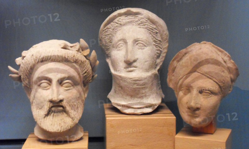 Greek funerary sculpted heads