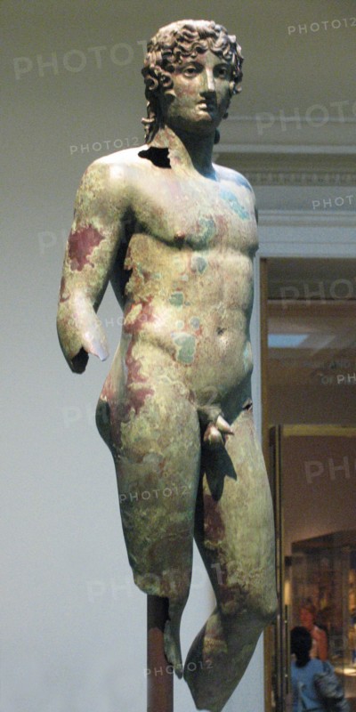 Bronze statue of a young man
