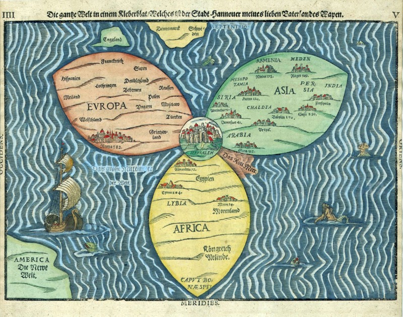 This “cloverleaf” map of the world