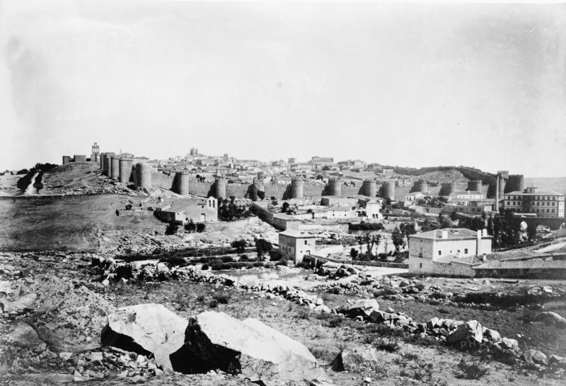 View of Avila showing wall around old part of city