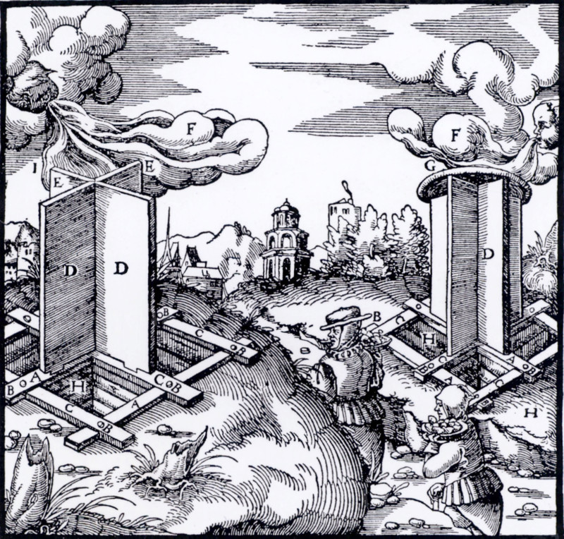 Revolving wooden wind vanes, 1556