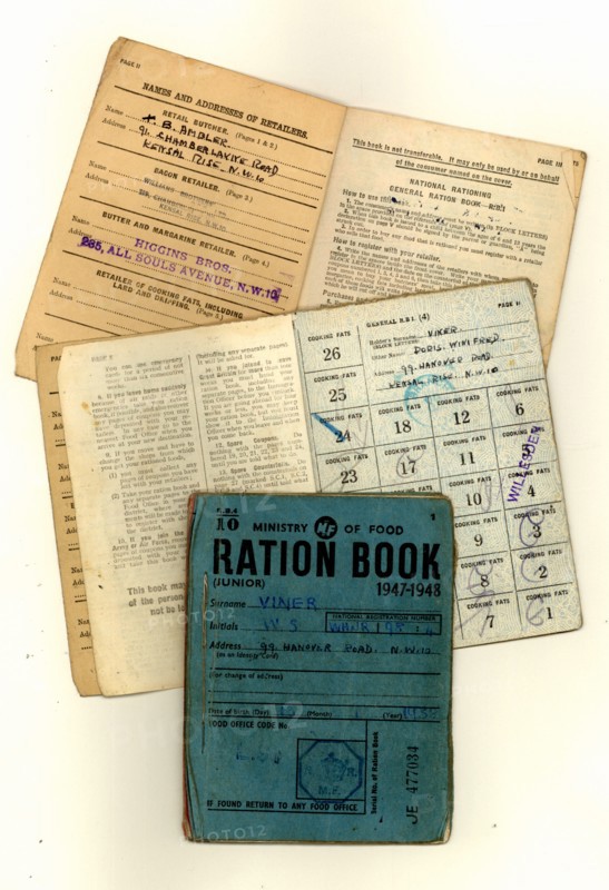 British ration books from 1941 and 1948