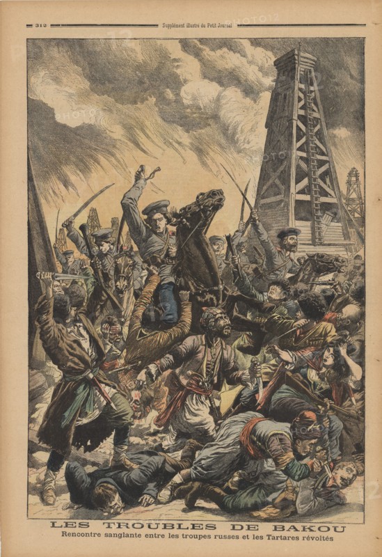 Clash between Russian troops and murderous, rebelling Tartars