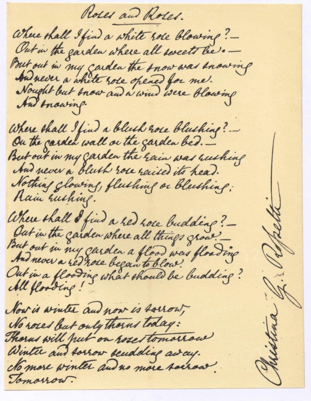 Manuscript of 'Roses and Roses'