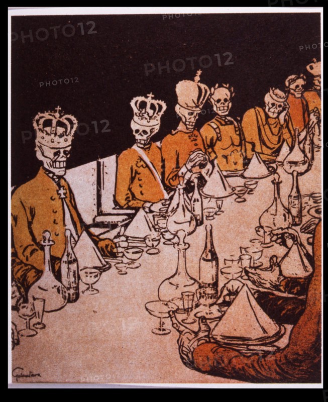 Forecast of the future of European monarchs after 1905 Revolution in Russia