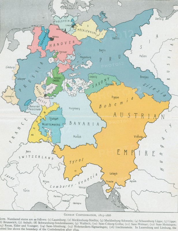 Map of The German Confederation 1815-1866
