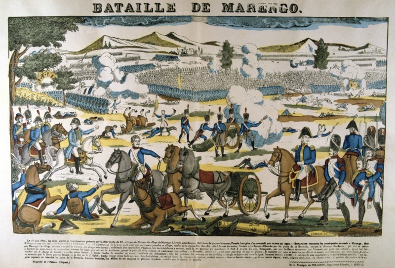 Bonparte, centre left, at the Battle of Marengo, 14 June 1800