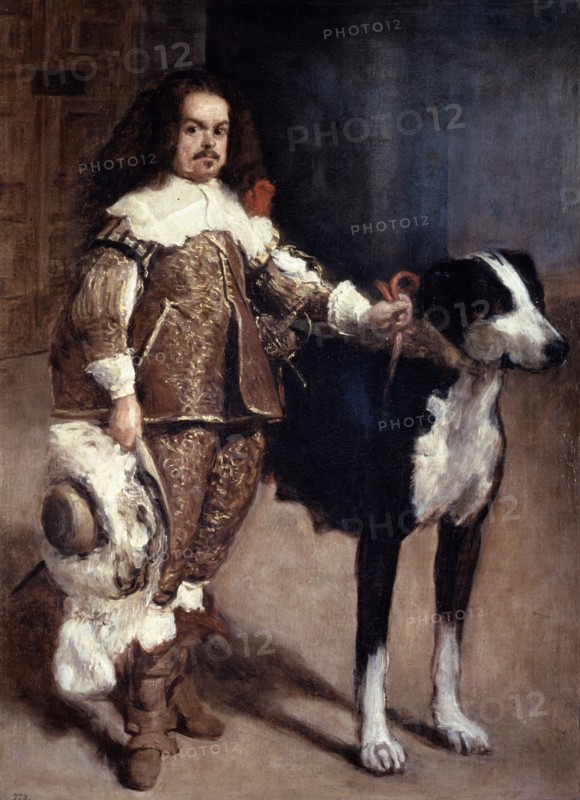 Count Don Antonio el Ingles with his dog