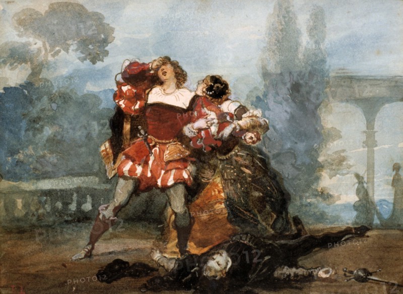 Illustration for Alfred Musset's comedy 'Les Caprices de Marianne'
