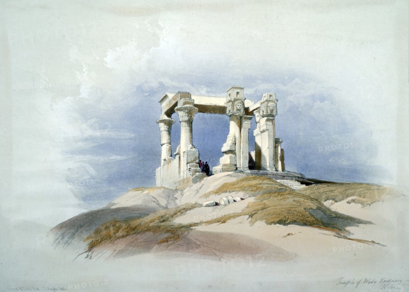 Temple of Wady Kardassy, Nubia',  Watercolour