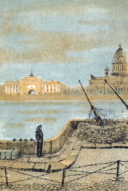 Russian anti-aircraft gun placement in St Petersburg, c.1942