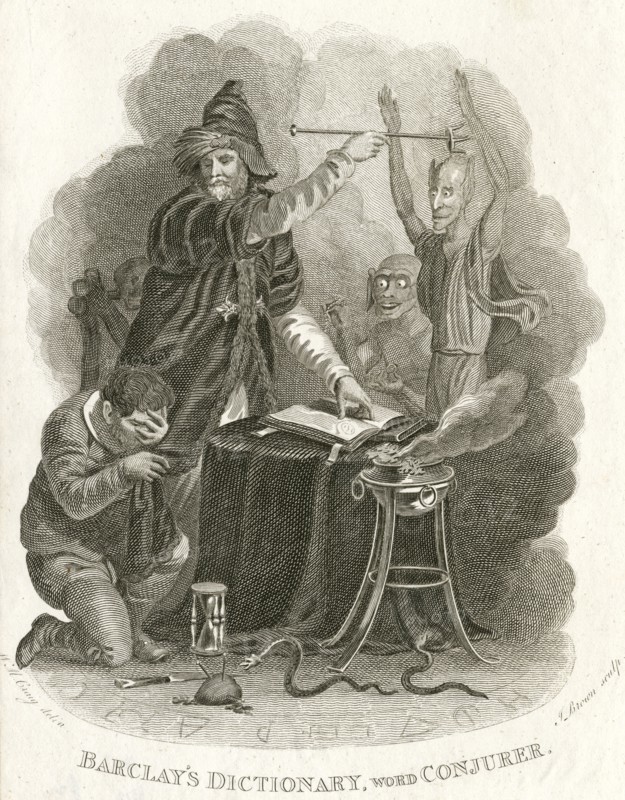 Magician summoning up a spirit