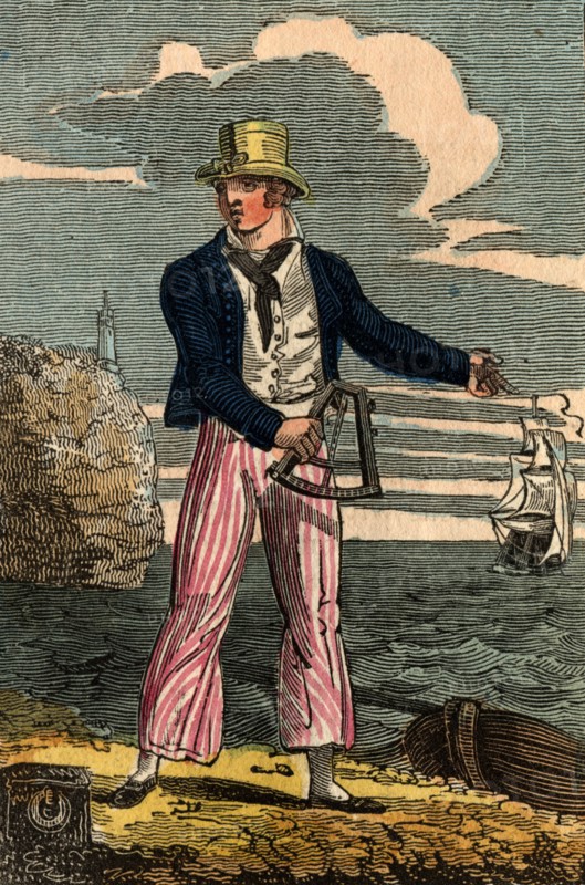 The Mariner holding a sextant