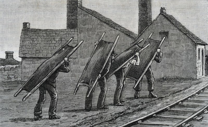 Colliery explosion at Llanerch, Monmouthshire, Wales, 1890
