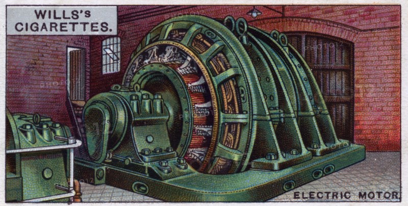 Electric motor driving a rolling mill. Britain.