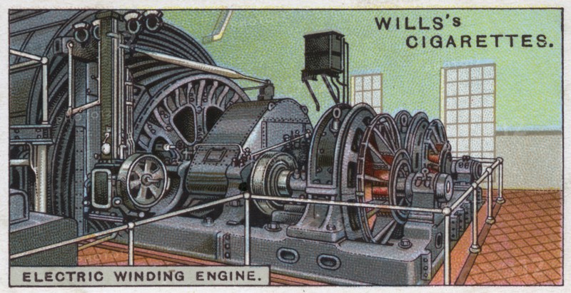 Electric-powered winding engine at a Yorkshire coal mine.