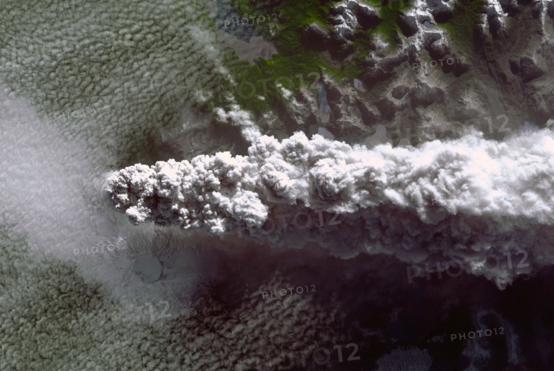 Satellite view of Southern Chile's Puyehue volcano