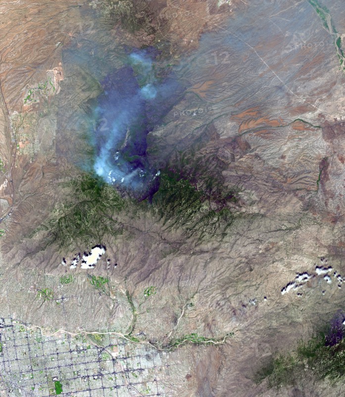 Stallite image of Aspen fire burning out of control