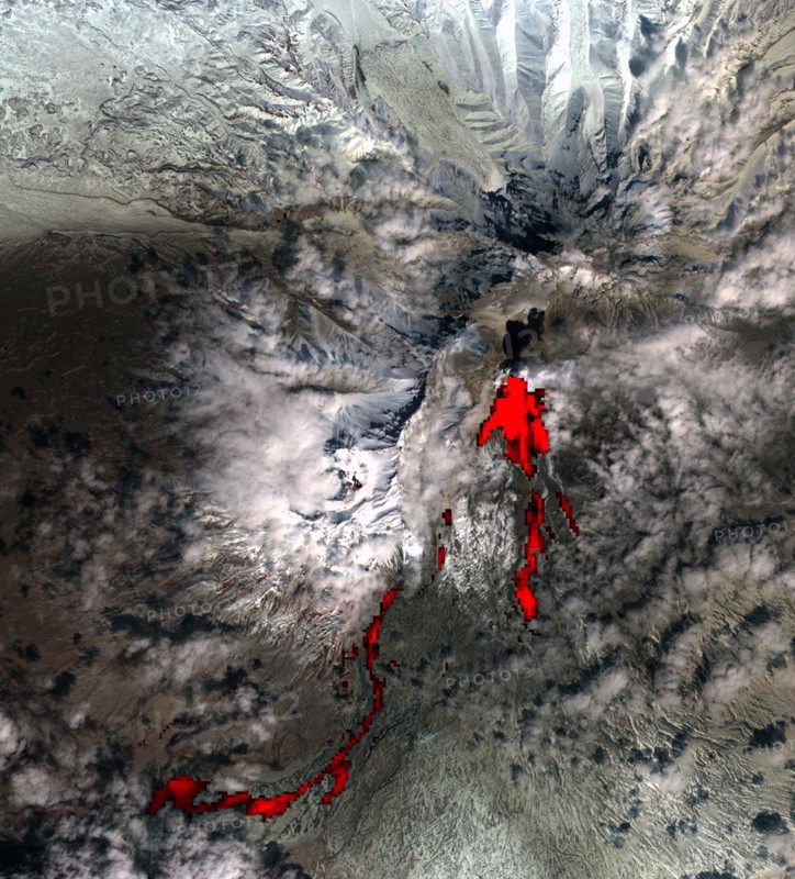 Satellite image of the Kamchatka peninsula