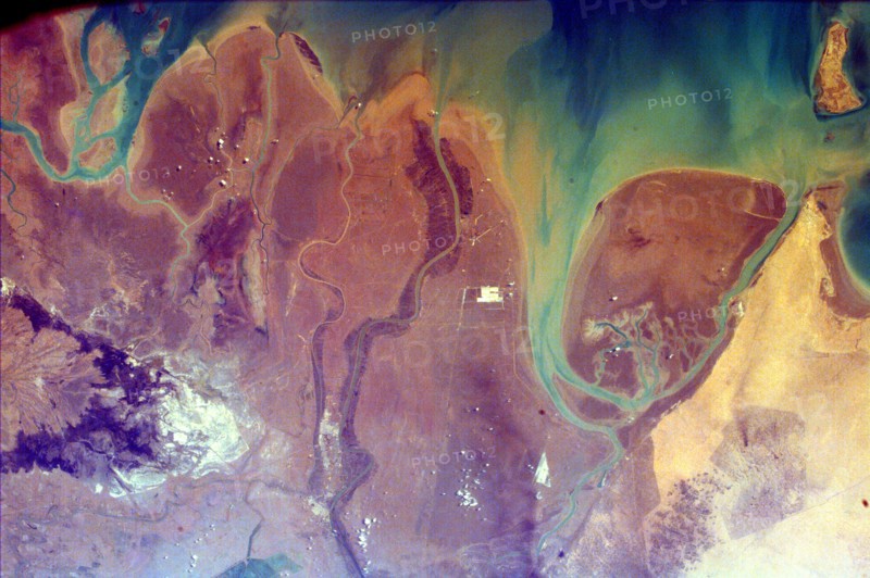 Satellite view of the northern end of the Persian Gulf