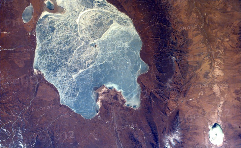 Satellite view of lake Quinghai